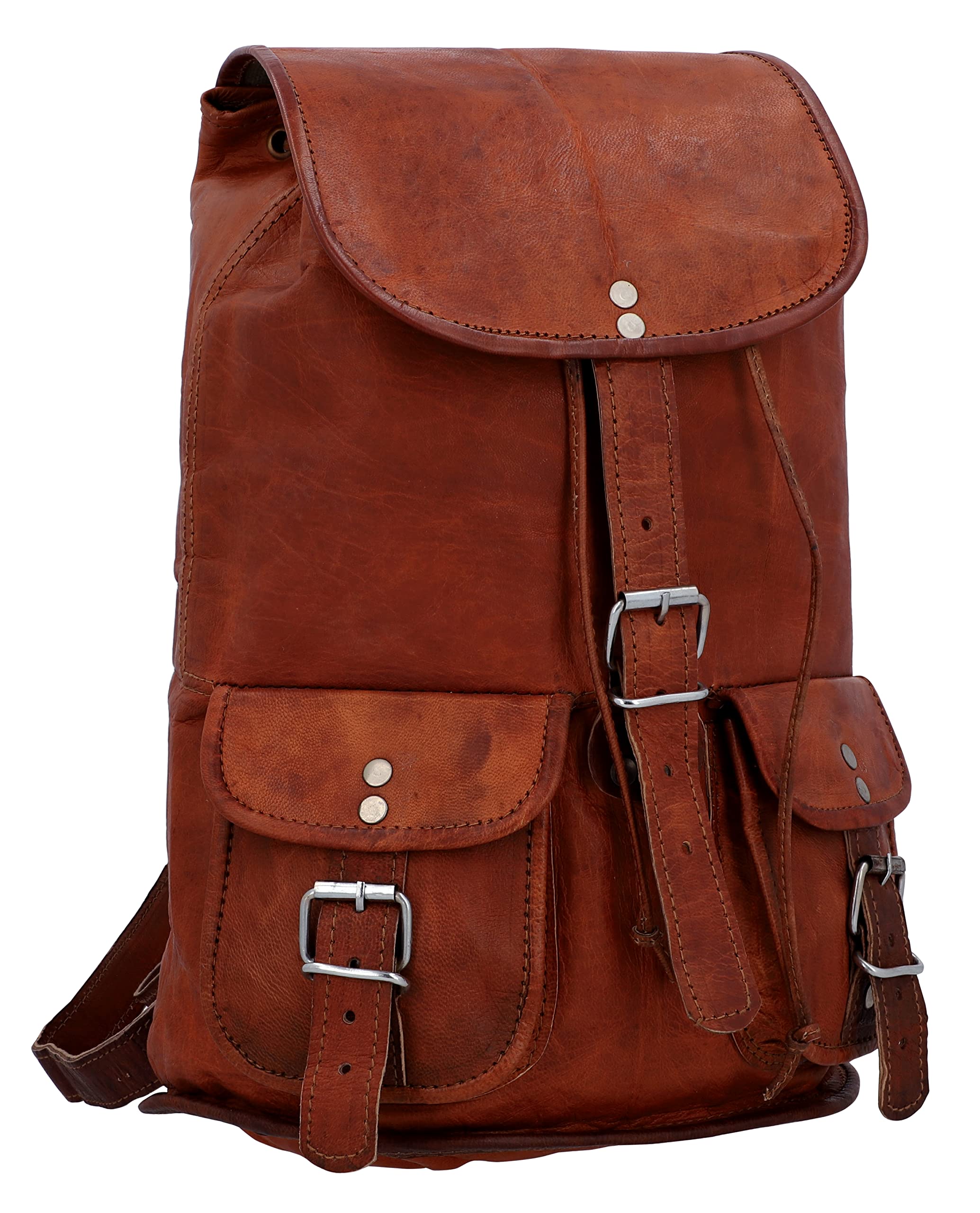 Gusti Leder nature Gary 13" Genuine Leather Backpack Rucksack Vintage Sling Shoulder City Leisure Travel Bag Unisex Brown M31