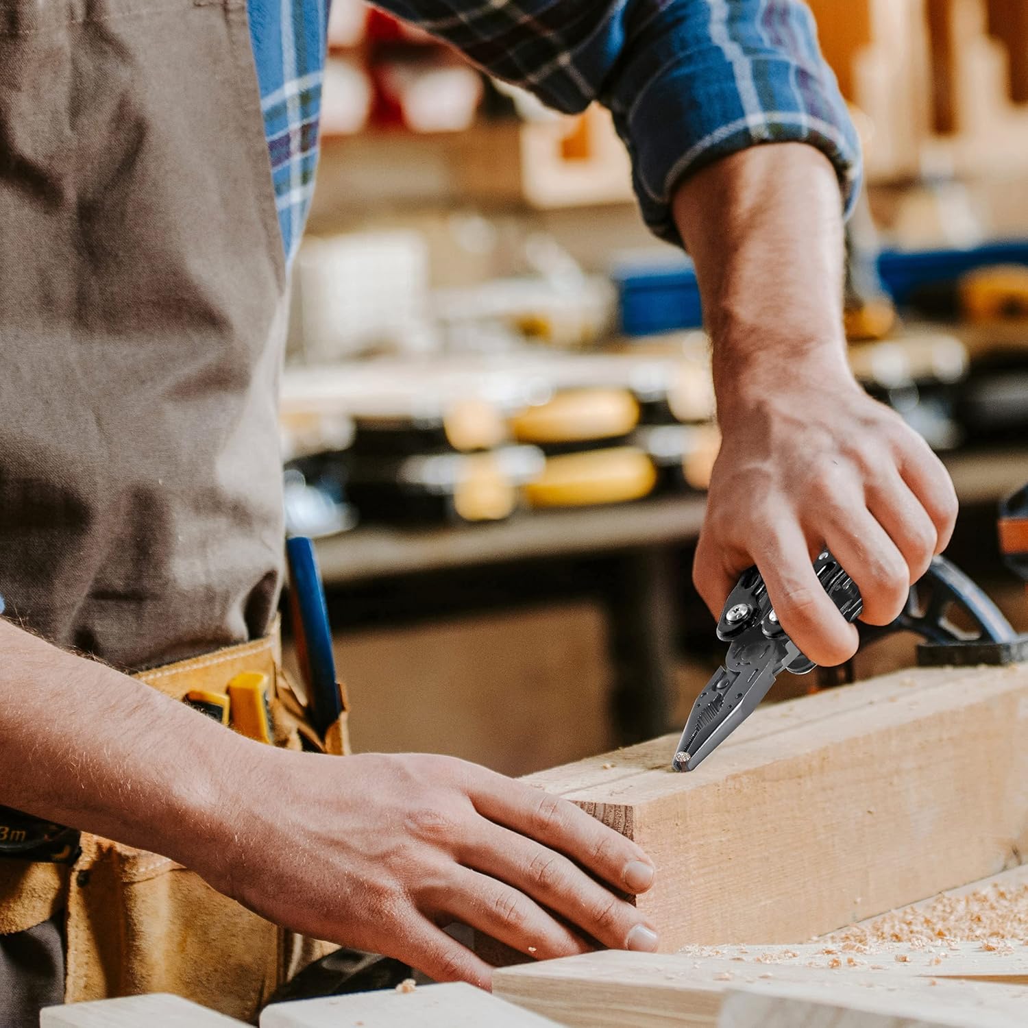 RoverTac Multitool Pocket Knife Camping Tool Fishing Pliers Safety Lock 12 in 1 Knife Screwdriver Bottle Opener Saw Durable Sheath Unique Gifts for Men Women - - 