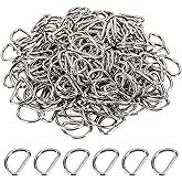 BTYMS 150 Pieces Metal D Rings 1/2 Inch(15mm), Multi-Purpose Non Welded D Ring for Purse, Keychains Belts, Dog Collar, Buckle Strap Sewing Accessories