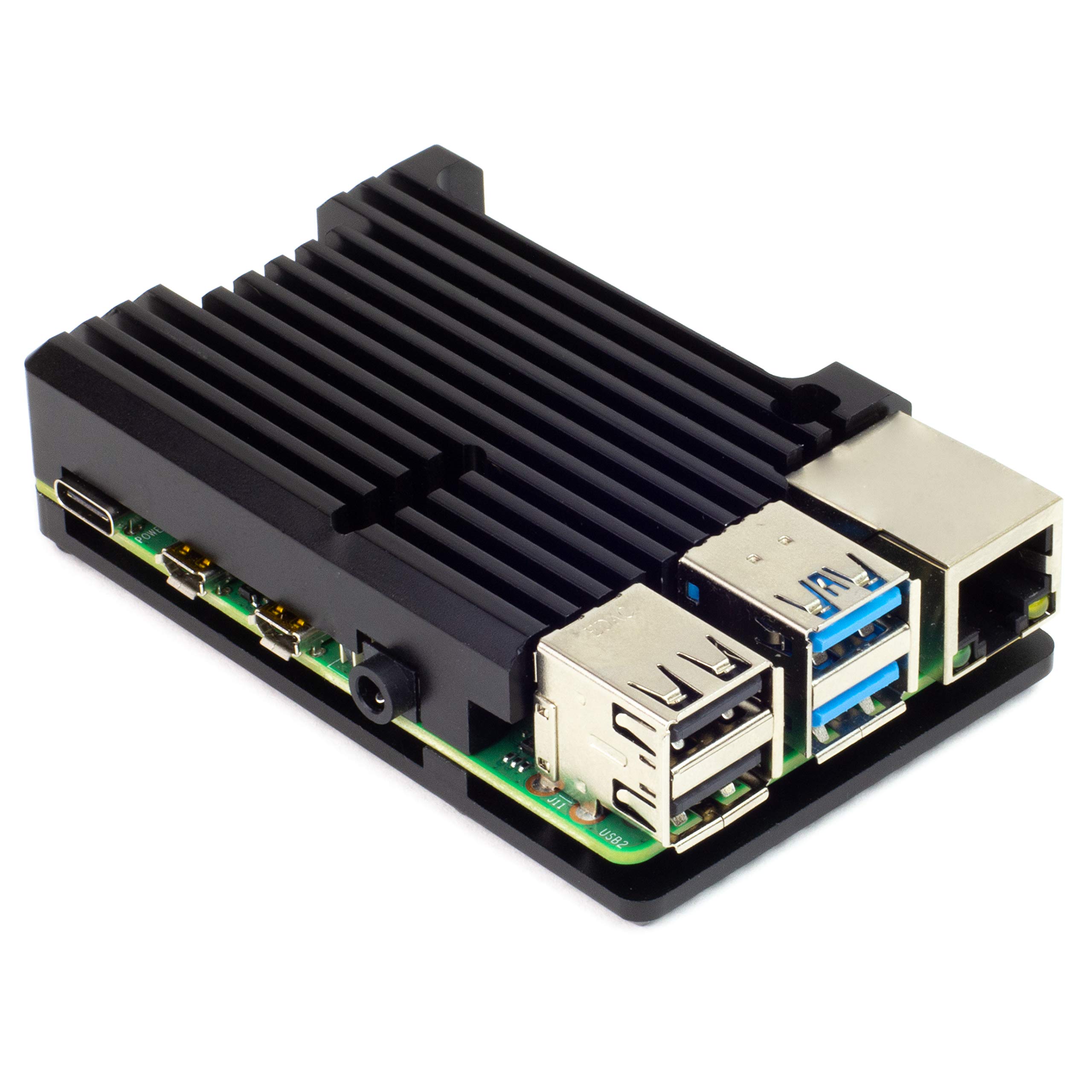 Aluminium Heatsink Case for Raspberry Pi 4 (Obsidian Black)