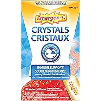 Emergen-C Crystals On-The-Go Immune Support Supplement with Vitamin C, Zinc, B Vitamins & Manganese, Strawberry Flavour, 24 P