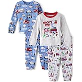The Children's Place baby-boys And Toddler Long Sleeve Top and Pants Snug Fit 100% Cotton 4 Piece Pajama Set