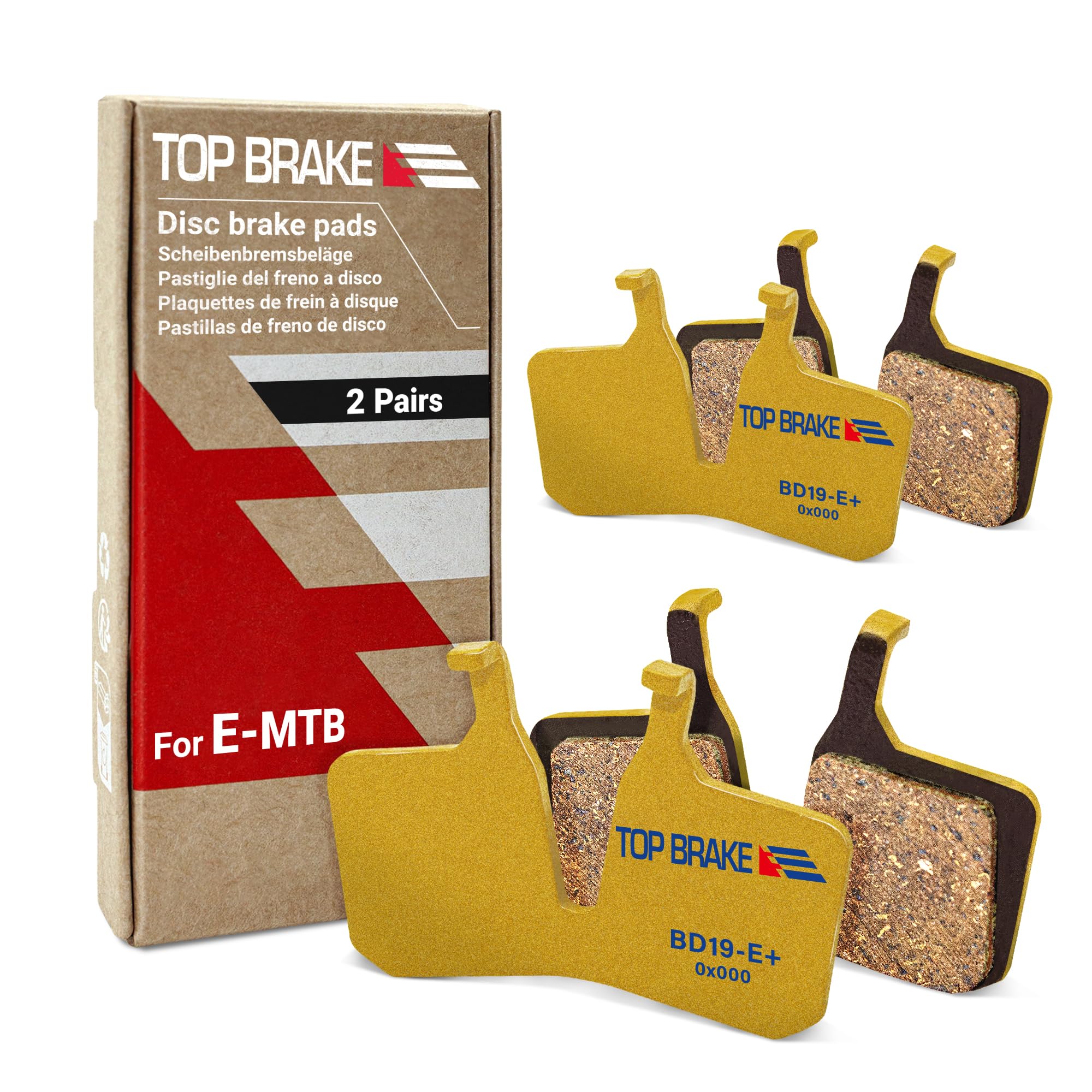 TOP BRAKE BD19-E+ 2 Pairs Disc Bike Brake Pads for MAGURA 4 Piston MT5/ MT7/ MT5e/MT7