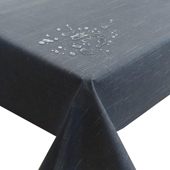 Meterware Stoff Farbe , Breite & Länge wählbar - Schwarz Linien TEFLON Eckig 100 x 150 bzw. 150x100 cm Tischdecke ' Kein Wach