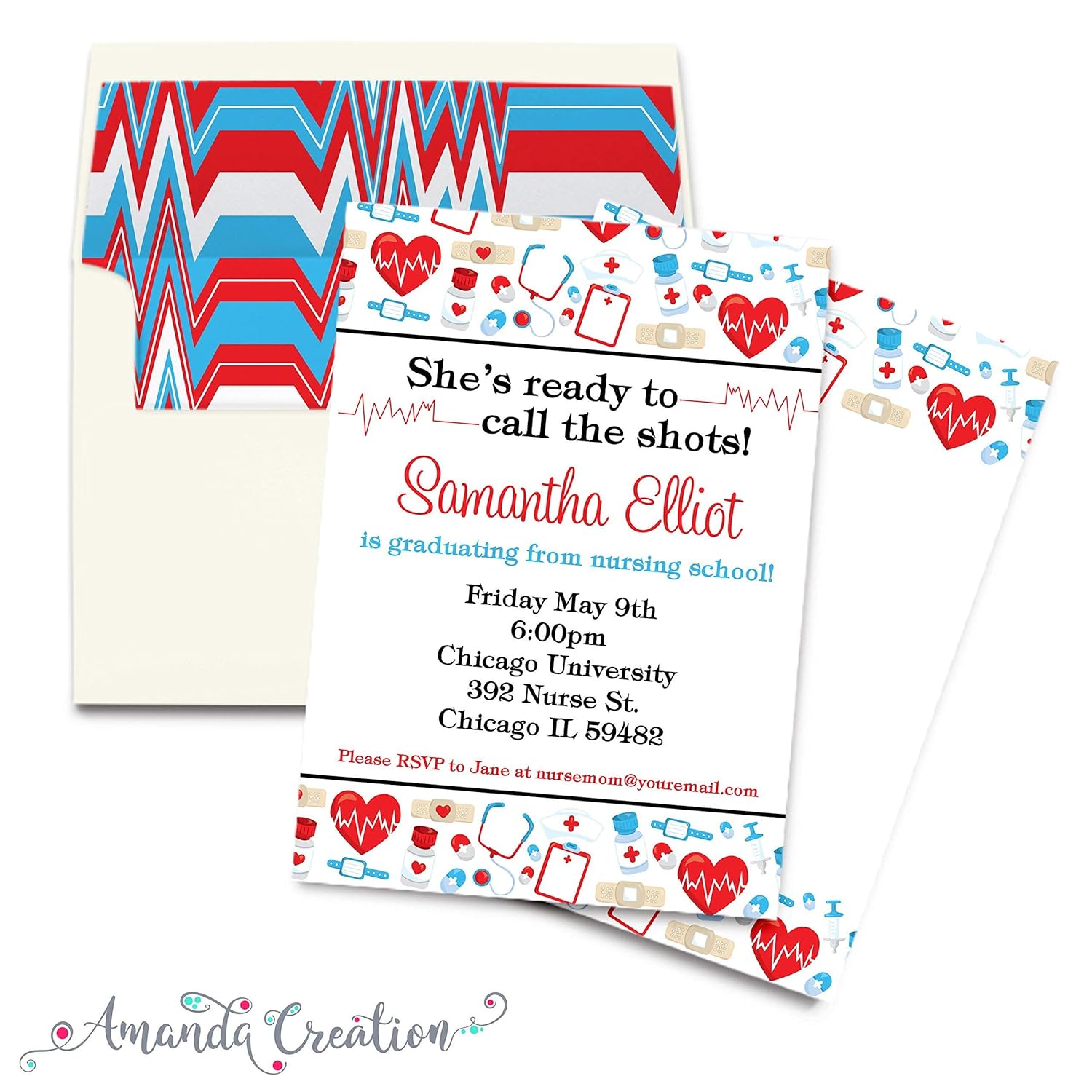 Amazon Com Nursing School Graduation Invitation Handmade