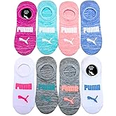 PUMA Women's Sneaker Liner Socks, 8 pair, Assorted Colors, Fits 5-9.5