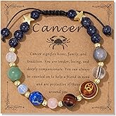 Vinswet Zodiac Bracelets for Women Men,12 Constellations Healing Crystal Stone Beads Bracelet Birthday Zodiac Gifts Horoscope Spiritual Jewelry Bracelet Gifts