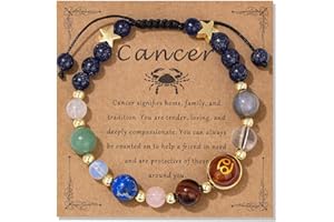 Vinswet Zodiac Bracelets for Women Men,12 Constellations Healing Crystal Stone Beads Bracelet Birthday Zodiac Gifts Horoscope Spiritual Jewelry Bracelet Gifts