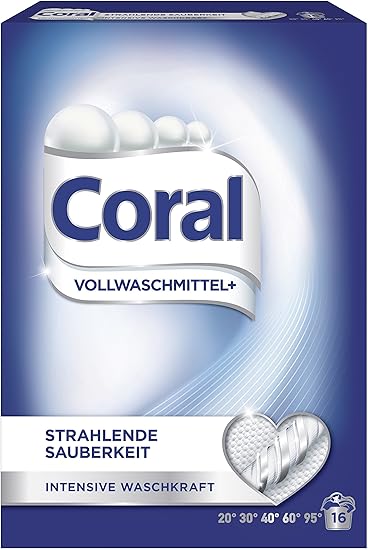 Coral Pulver Vollwaschmittel+ 32 WL 2er Pack (2 x 16 WL)