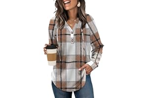 OFEEFAN Womens Hoodies Pullover Sweaters Tunic Tops for Women Loose Fit Dressy Oversized Sweatshirt with Buttons