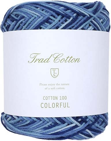 Amazon Co Jp 横田 Daruma トラッドコットン 毛糸 中細 コットン100 カラフル Col 106 ブルー 系 25g 約108m 5玉セット ホビー 通販