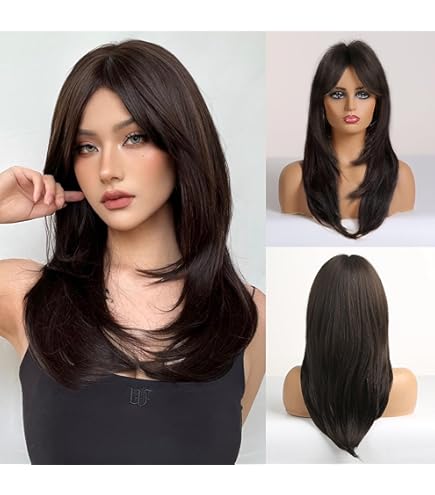Synthetic Lace Front Wig Straight Short 15inch Heavy Density Heat Resistant Amazon.com : LUSHY BEAUTY Hair Synthetic Lace Front Wig  main image 3