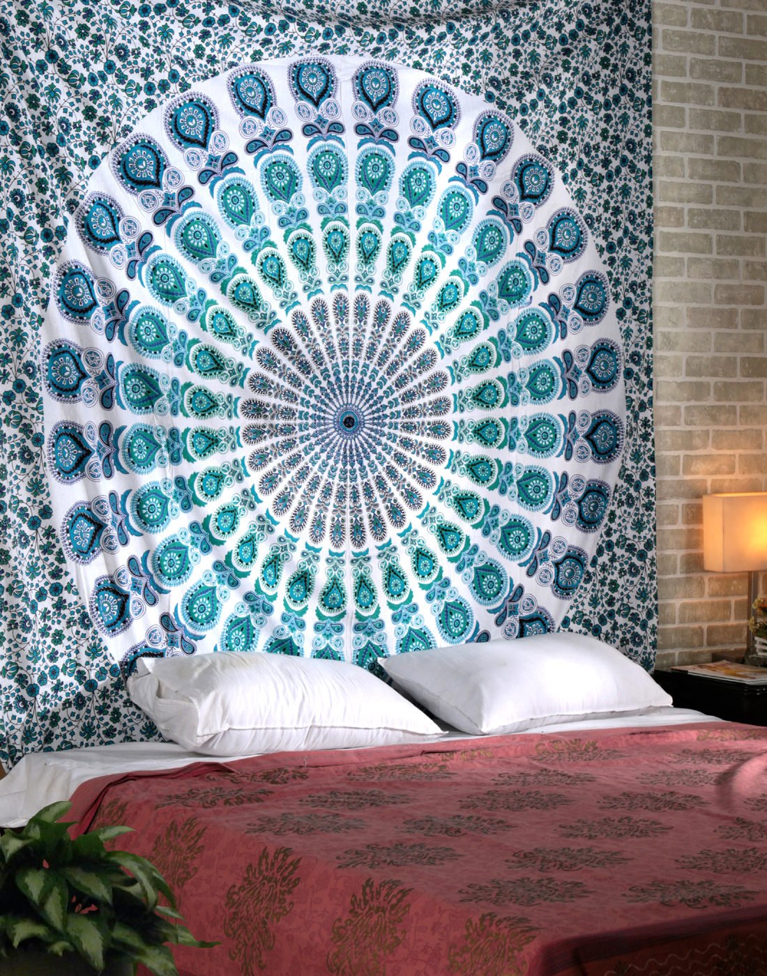 RAJRANG Indian Peacock Mandala Tapestry Wall