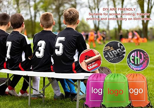 Amazon.com | Drawstring-Backpack-String-Gym-Bag 10 Pack Drawstring Gym Bag Custom Multipurpose Drawstring Backpack Bulk Durable and Lightweight ...