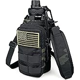 DEFUNX 32 Oz Water Bottle with Sleeve - Insulated Bottle with Strap Stainless Steel Gym Water Bottles for Men Sports Workout Hiking Camo Black