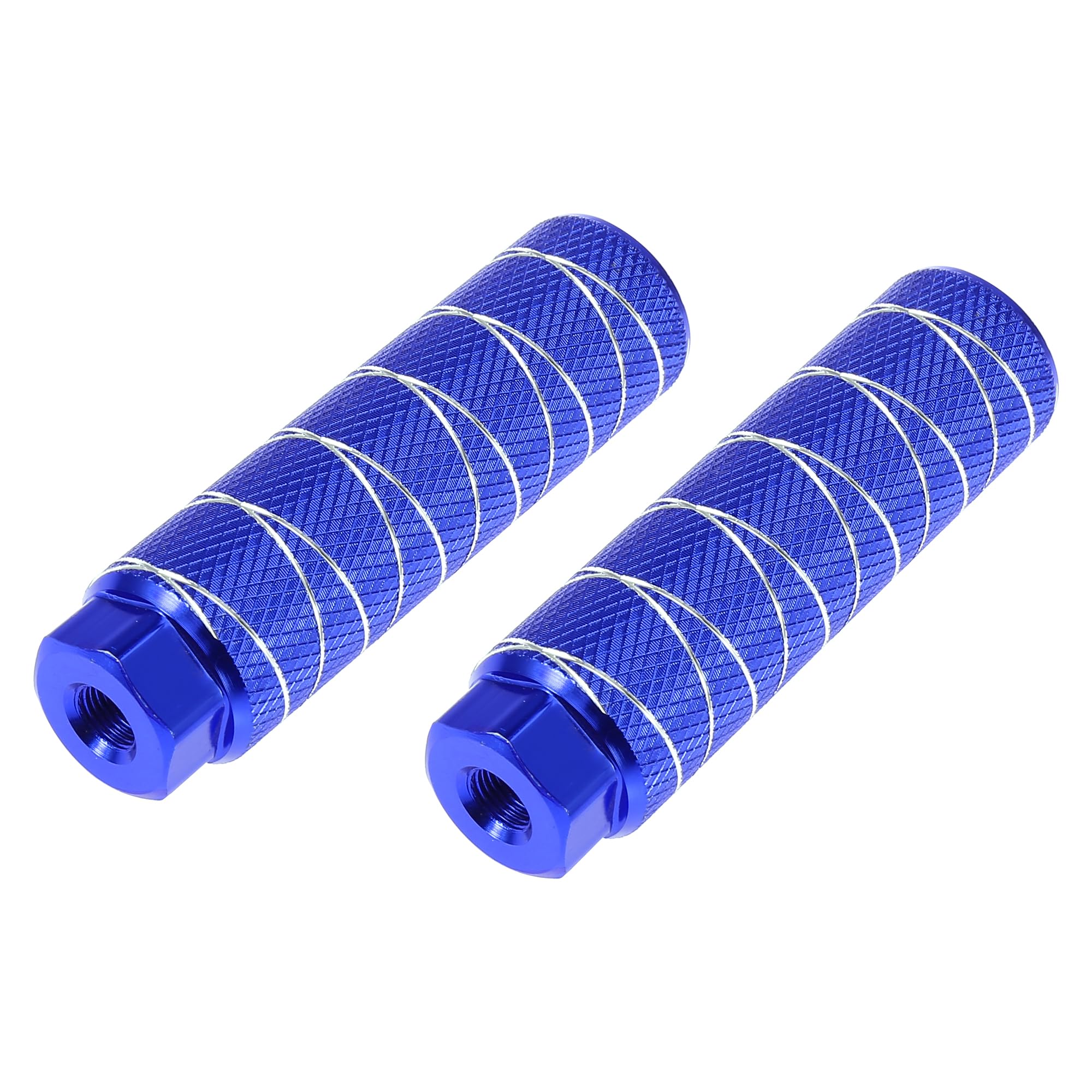 X AUTOHAUX 1 Pair Axle Rear Foot Pegs for BMX MTB Bike Fit 3/8 Inch Axles Blue