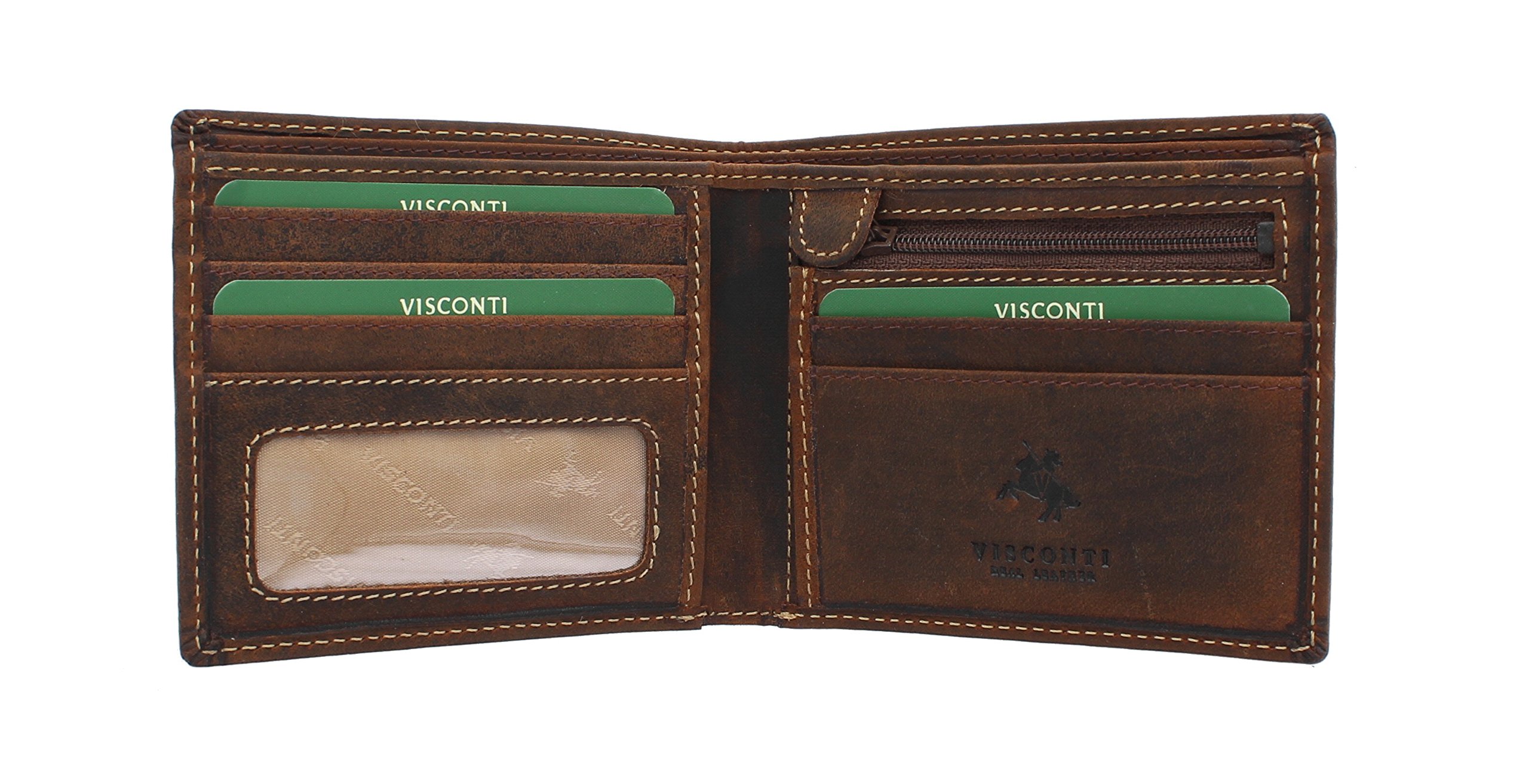 VISCONTI Hunter Oiled Leather Shield Wallet 707 Oil Tan RFID