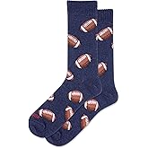 HotSox Men's Football Hybrid Crew Sock, Denim Heather, 6-12