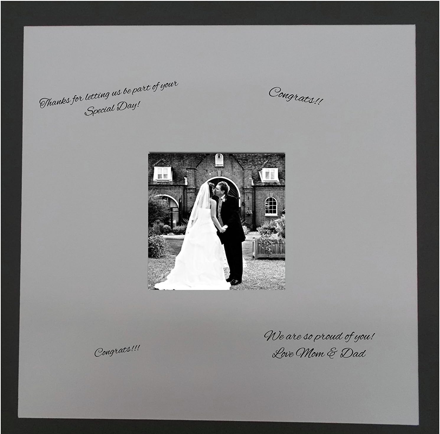 Amazon Photo Mats 24x24 Square White Signature and Autograph Picture Mat for 8x8 Pictures. Weddings, Baby Showers, Reunions