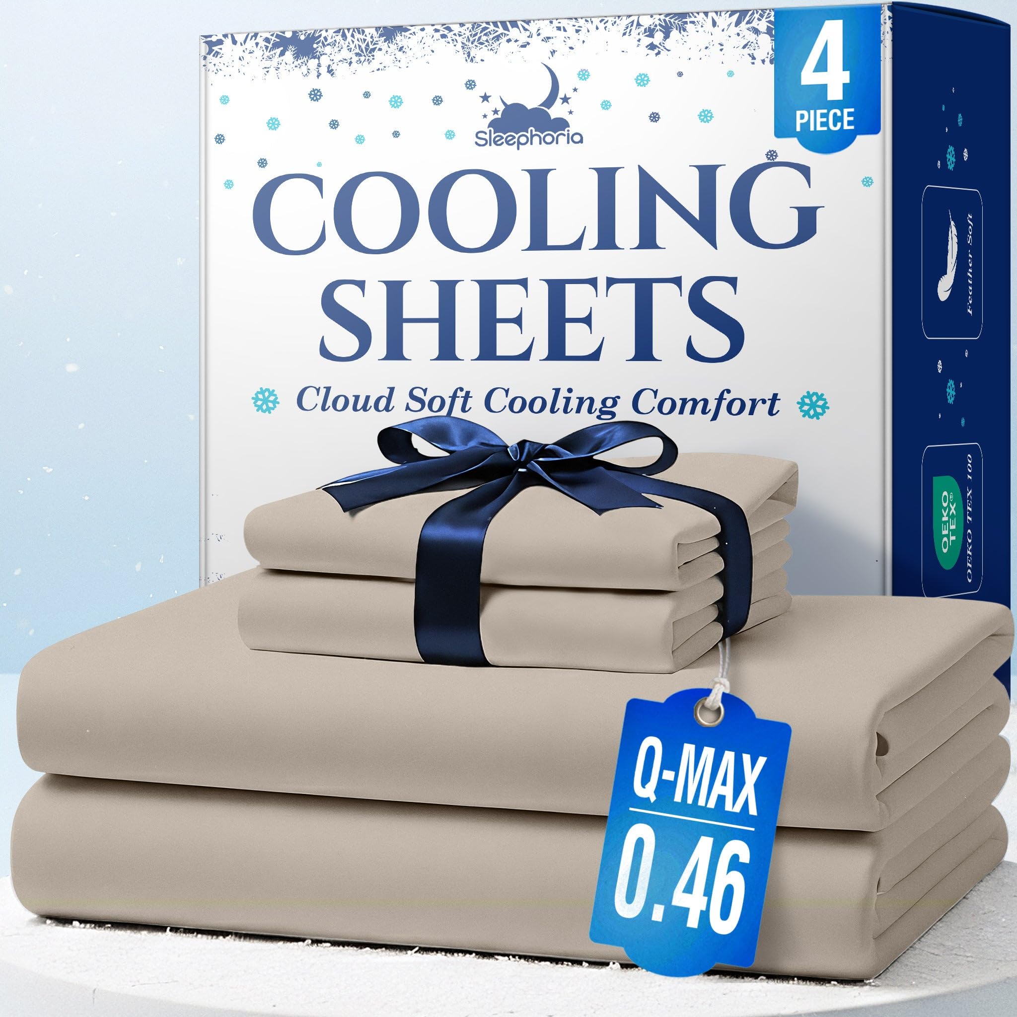 Photo 1 of ***MISSING PARTS***
SLEEPHORIA Cooling Sheets - BreezeWeave 4 PC Queen Size Cooling Bed Sheets for Hot Sleepers & Deep, Cool Rest - Cloud Soft, Silky Smooth, 16 in Deep Pocket, Ultra Durable (Beige)