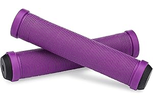 25NINE Ronin Grip Without Flange - Flangeless BMX Bike and Scooter Handlebar Grips with End Plugs - Multiple Color Options