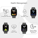 Popglory Smart Watch 1.85 inch 44mm 2 Straps Blood Pressure Heart Rate OS view 3