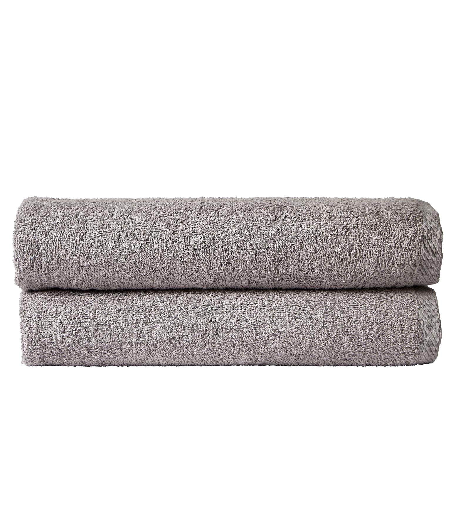 Olivia Rocco Pack Of 2 Bath Sheets Everyday 100% Cotton Multi Purpose Travel Gym Holiday Towels, Silver
