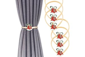 YMMLLP 6 Pack Christmas Curtain Tieback Buckle Aluminum Alloy Spring Design Curtain Holdback Carving Design Christmas Curtain Ties for Drapes Curtain Ties Backs Modern Style Decor (Red)