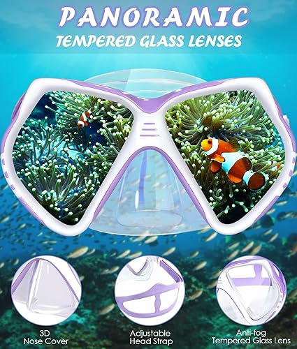 Seago Kids Swim Goggles with Nose Cover Snorkel Mask Scuba Diving