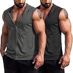 COOFANDY Men 2 Pack Fitness Tank Top Cotton Cutoff