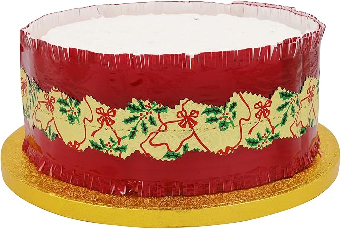 Traditional Christmas Cake Frill Ribbon Red with Gold Band Novality DIY 1 Yar Kids Holiday 