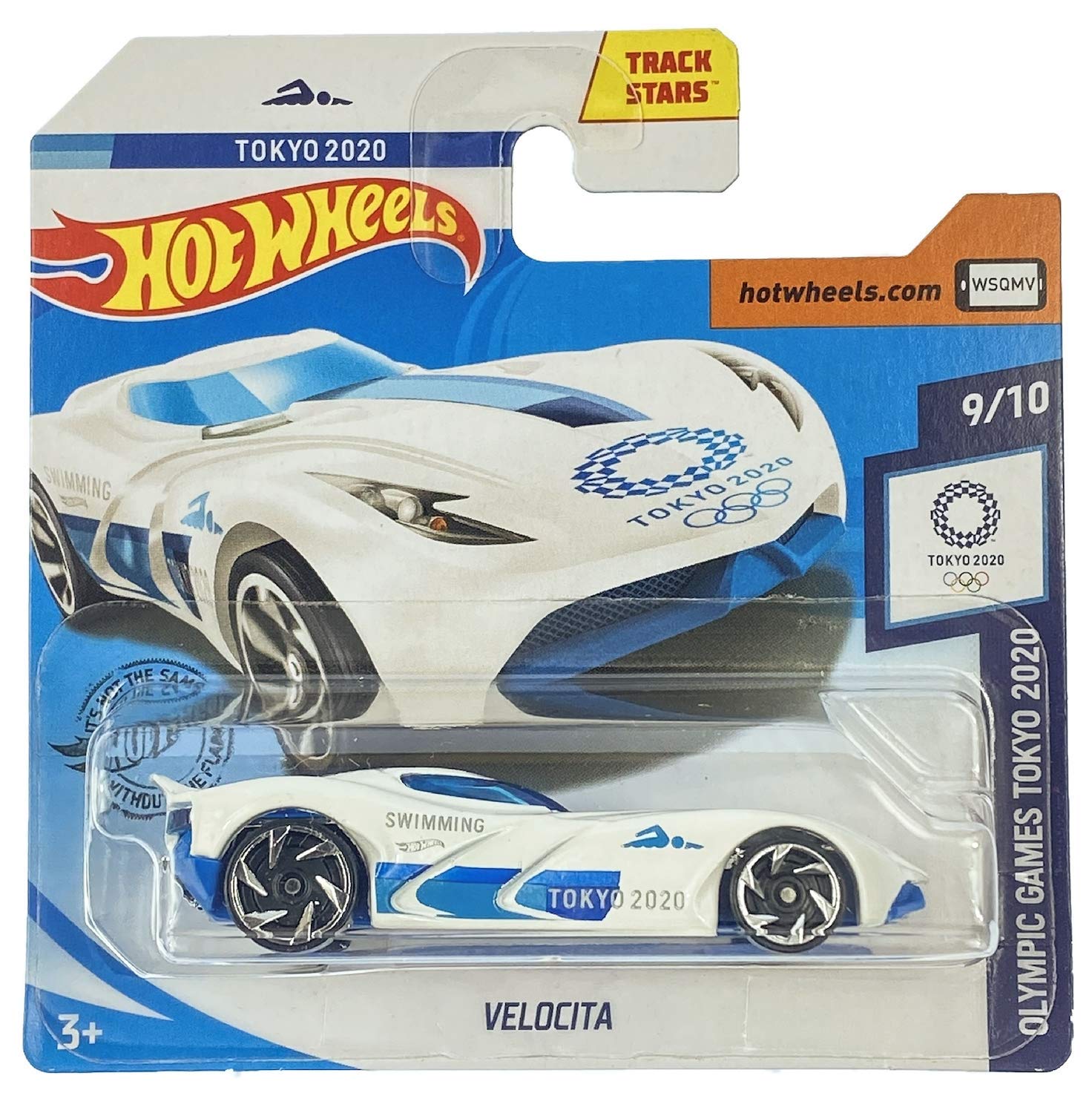 KLAS Hot Wheels Velocita - Swimming (White) 9/10 Olympic Games Tokyo 2020 - 167/250 (Short Card) GHF56