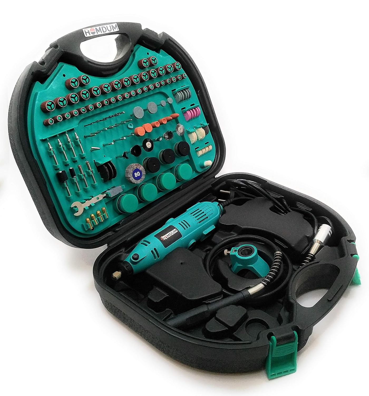 Homdum® Multifunctional Mini Rotary Die Grinder Kit with Flexible Shaft and 252 Pieces of