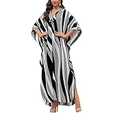KEYLORTING Women’s Kaftan Beach Cover Up Dress Plus Size Summer Swimsuit Loungewear Maxi Dress