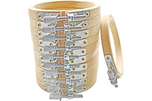 Swpohrat 12 Pieces 3 Inch Embroidery Hoop,Bamboo Circle Frame Cross Stitch Hoop Ring for Embroidery,Cross Stitch,3” Hoops for Christmas Ornaments