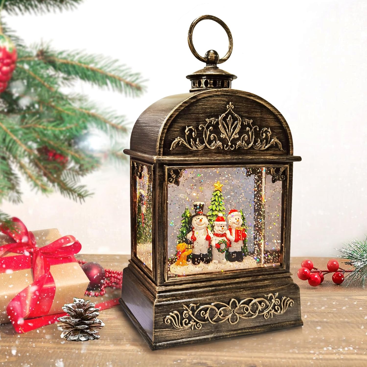 Snow Globes - Lighted Christmas Snow Globe Lantern 12