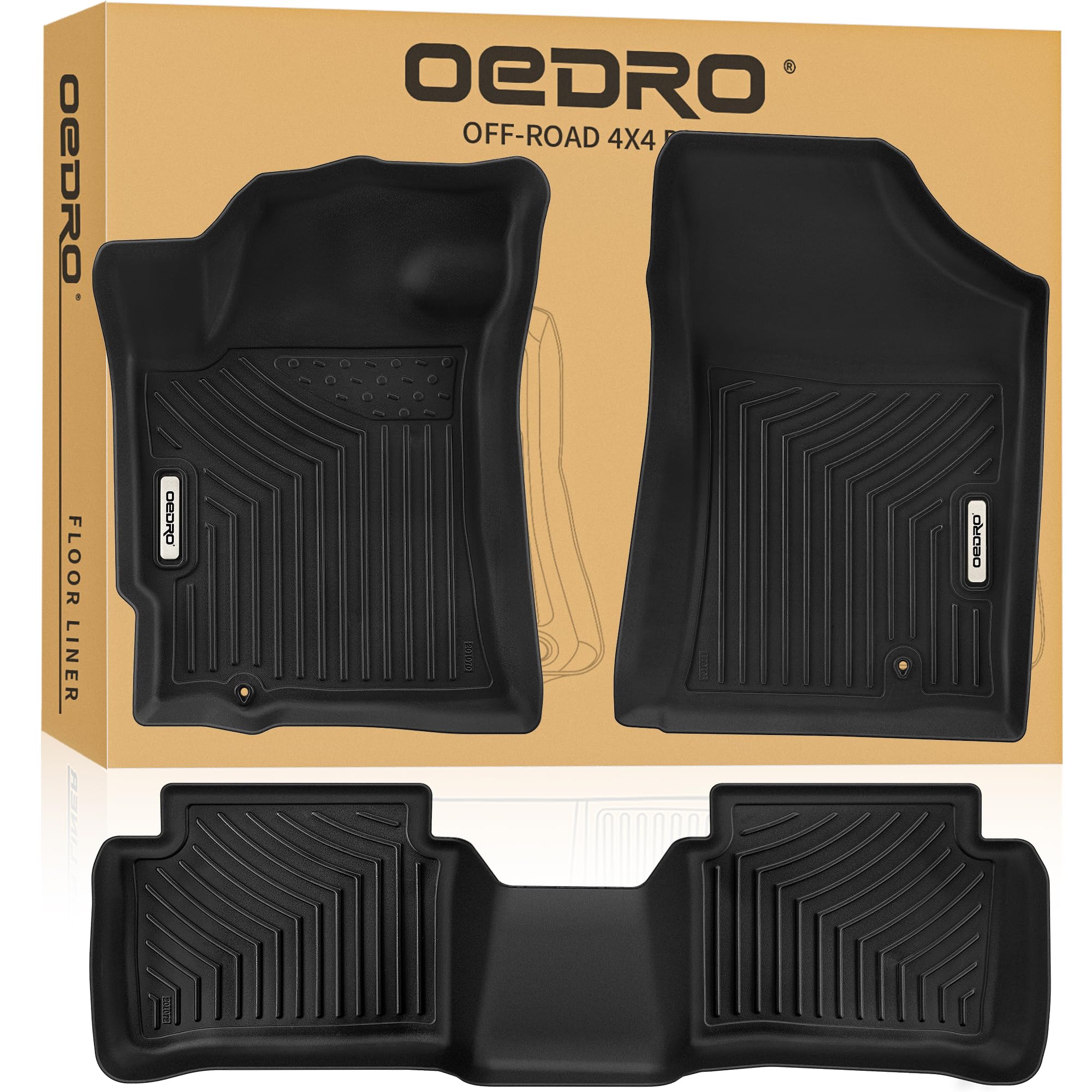 Photo 1 of *DIRTY* OEDRO Floor Mats Fit for 2007-2012 Nissan Altima Sedan, TPE All-Weather Custom Fit Floor Liner for Altima 4 Door Accessories, 1st & 2nd Row Mats Car Mats Set, Black