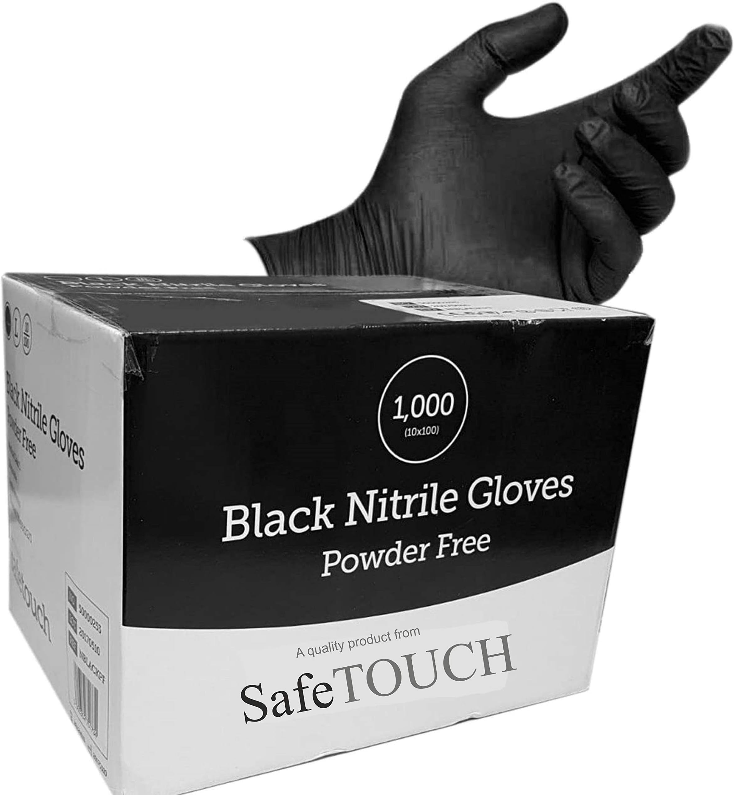 Medium - Black Nitrile Disposable Gloves Powder Free Latex Free Strong x 100