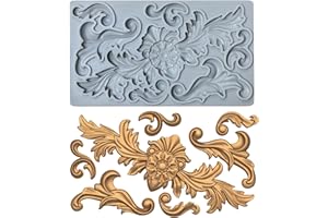 KAKIWYHHH Redesign Home Decor Moulds，Style C，Baroque Curlicues Scroll Lace，Sculpted Decoration ，Fondant,Sugar Craft,Cake Decorating, Epoxy Resin Silicone,Baking DIY,Craft,Soap,Polymer Clay，Molds