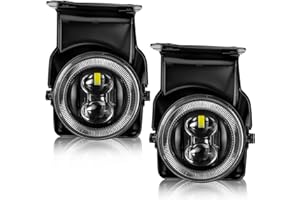 VI9000 LED Fog Lights Compatible with 2003-2006 GMC Sierra 1500/ 1500HD/ 2500/ 2500HD/ 3500, 2007 GMC Sierra Classic, IP67 Wa