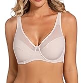 Minimizer Bra for Women Plus Size Underwire Full Coverage Lace Bra, Comfortable for Daily Wear