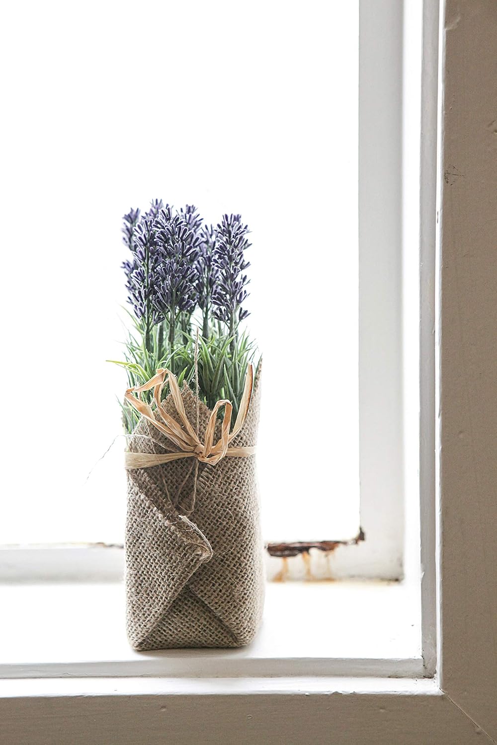 Amazon Com Creative Co Op Burlap Wrapped Faux Lavender Plant Home Kitchen