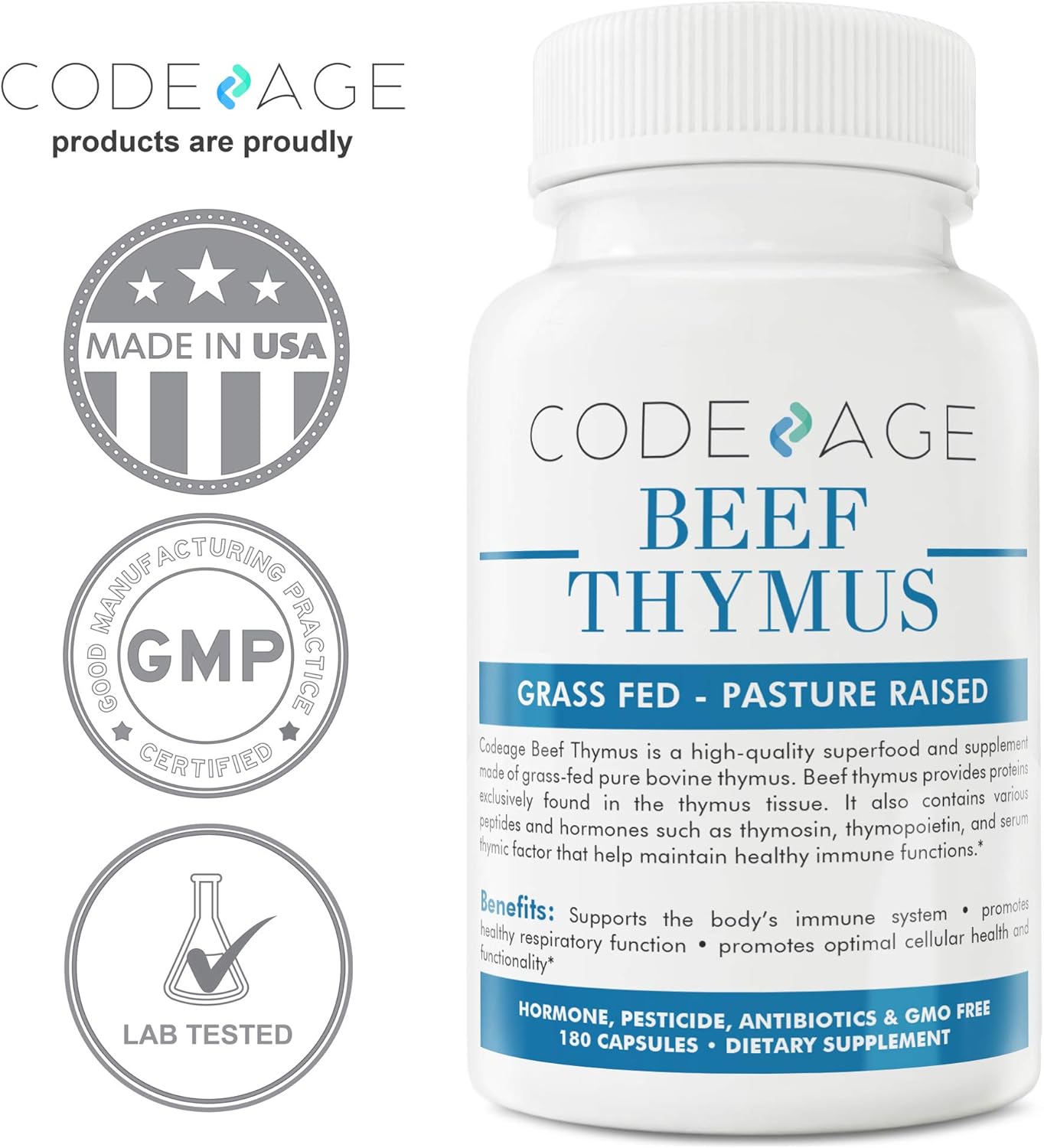 Codeage Glandular Thymus Extract, Grass Fed Natural Raw Thymus