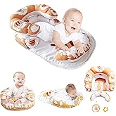 MYYOODI Tummy Time Mat & Seated Support Pillow, Baby Tummy Time Playmat for Newborns, with Detachable Support Pillow and Toys