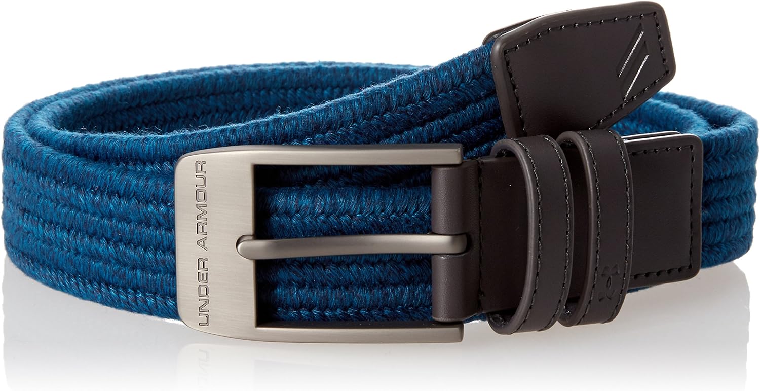 Under Armour Men's Braided 2.0 Belt, Static Blue/Charcoal, Size 38