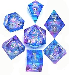 Liquid core Quicksand DND Resin dice Set, Dungeons