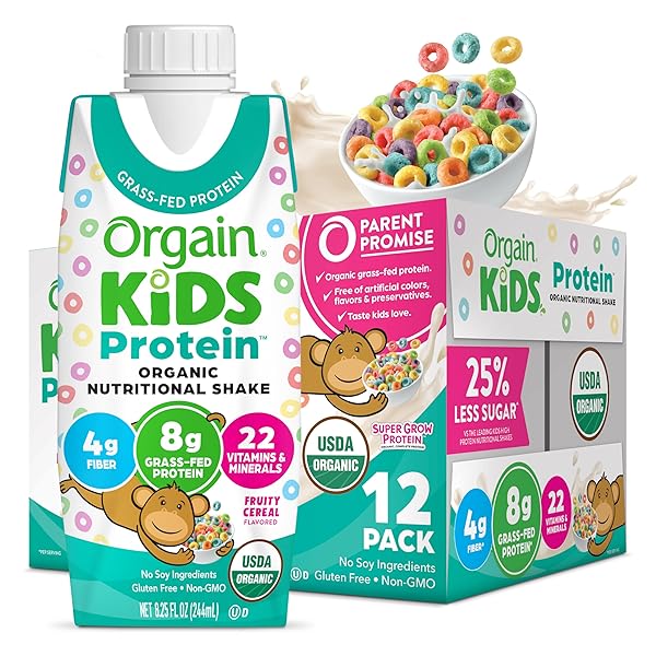 ORGAIN ORGANIC KIDS NUTRITIONAL PROTEIN SHAKE, FRUITY CEREAL...