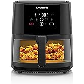 Chefman TurboTouch Easy View Air Fryer, The Most Convenient And Healthy Way To Cook Oil-Free, Watch Food Cook To Crispy And L