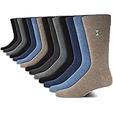 IZOD Mens Dress Socks - 14 Pack Lightweight Moisture Wicking Crew Socks for Men for Casual Business Formal Wear