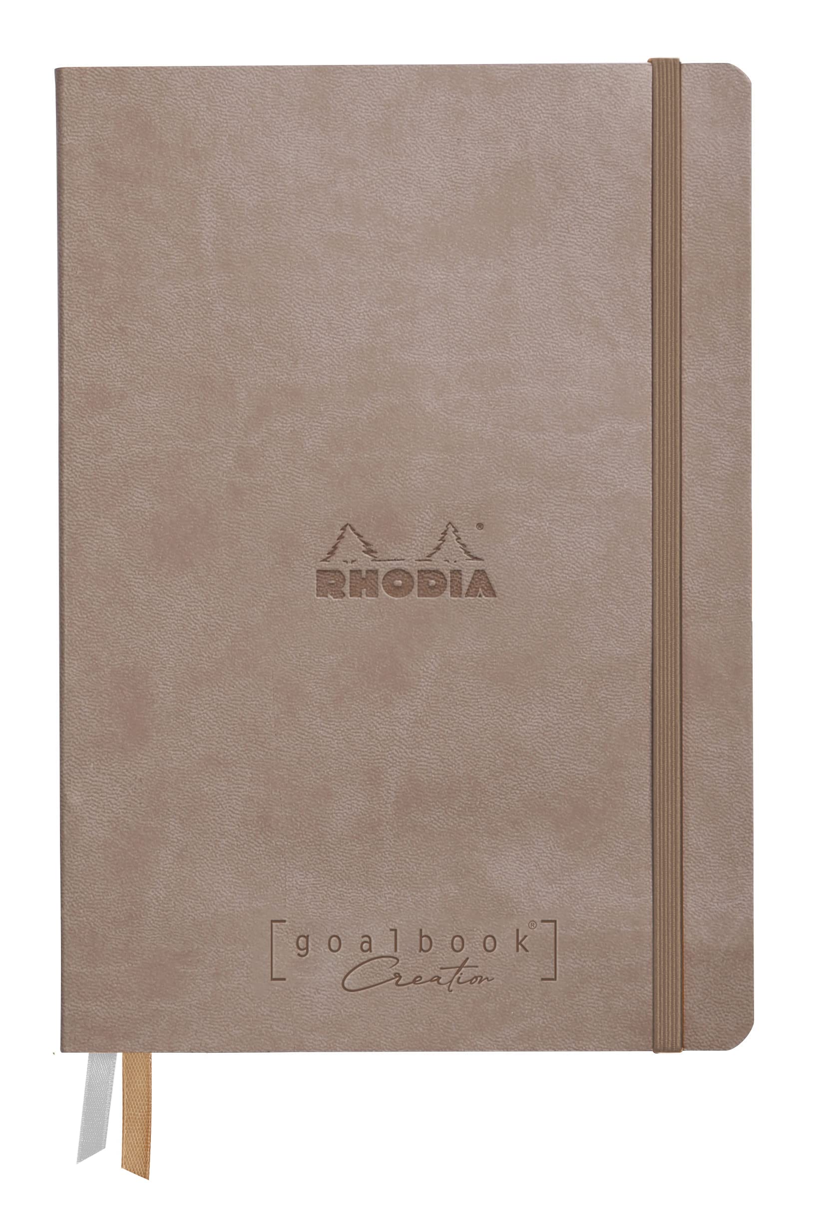 RHODIA 194151C - Goalbook Creation Taupe - A5 - 14.8 x 21 cm - Plain - 100 pages Paper White Technical Wash 200 g/m² - 2 Ribbons - Imitation Leather Cover — image 1